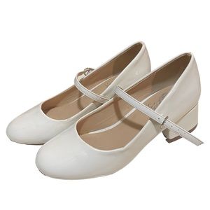 Vince Camuto patent Mary Jane shoes white